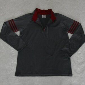 Adidas 1/4 Zip Pullover Shirt Long Sleeve Gray for Youth (18-20)